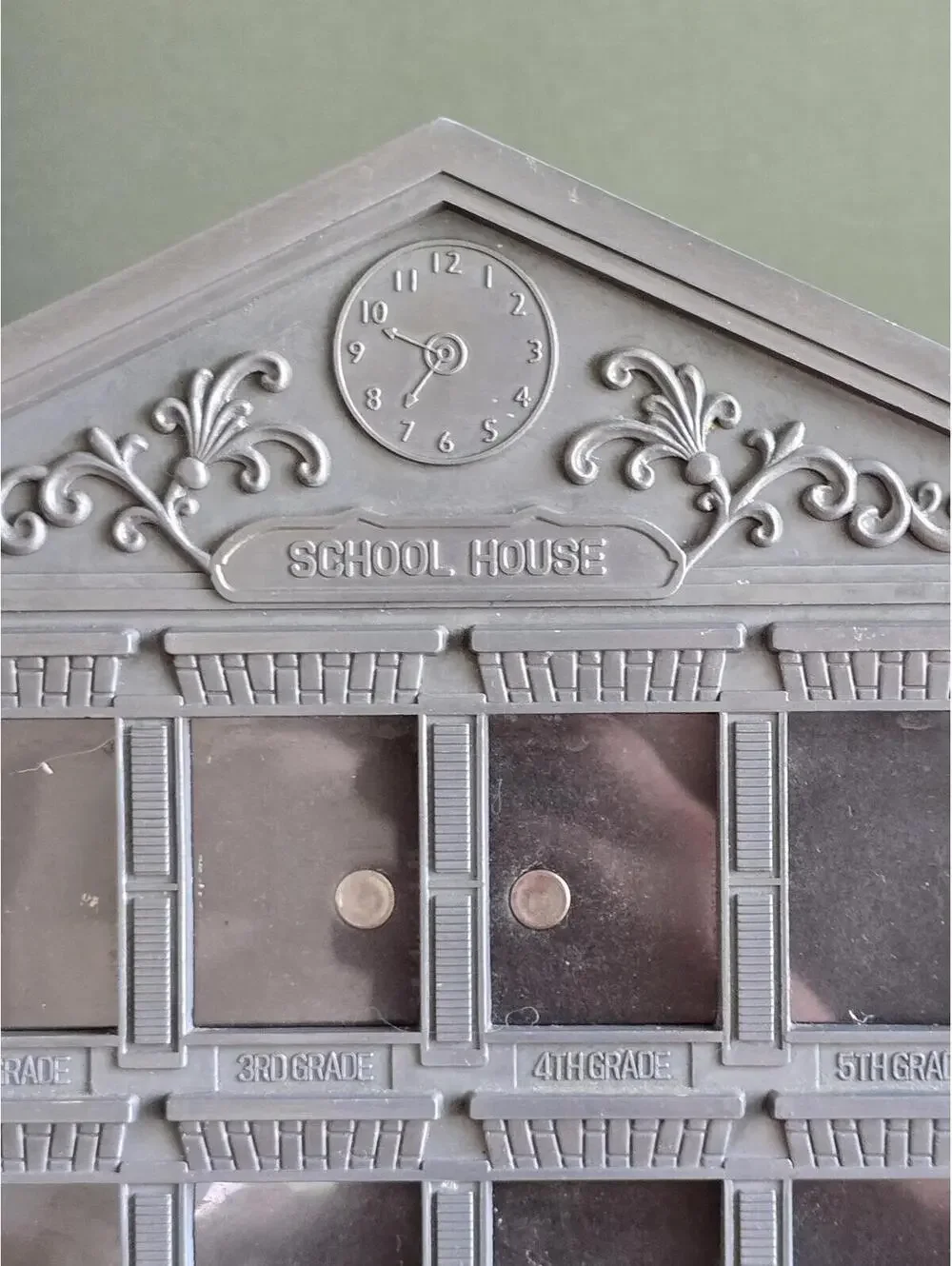 Vintage Pewter-Finish School House Multi-Photo Frame K-12